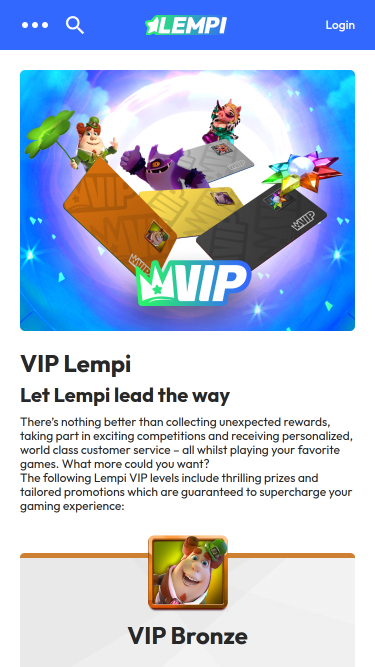 Lempi Casino Mobile VIP