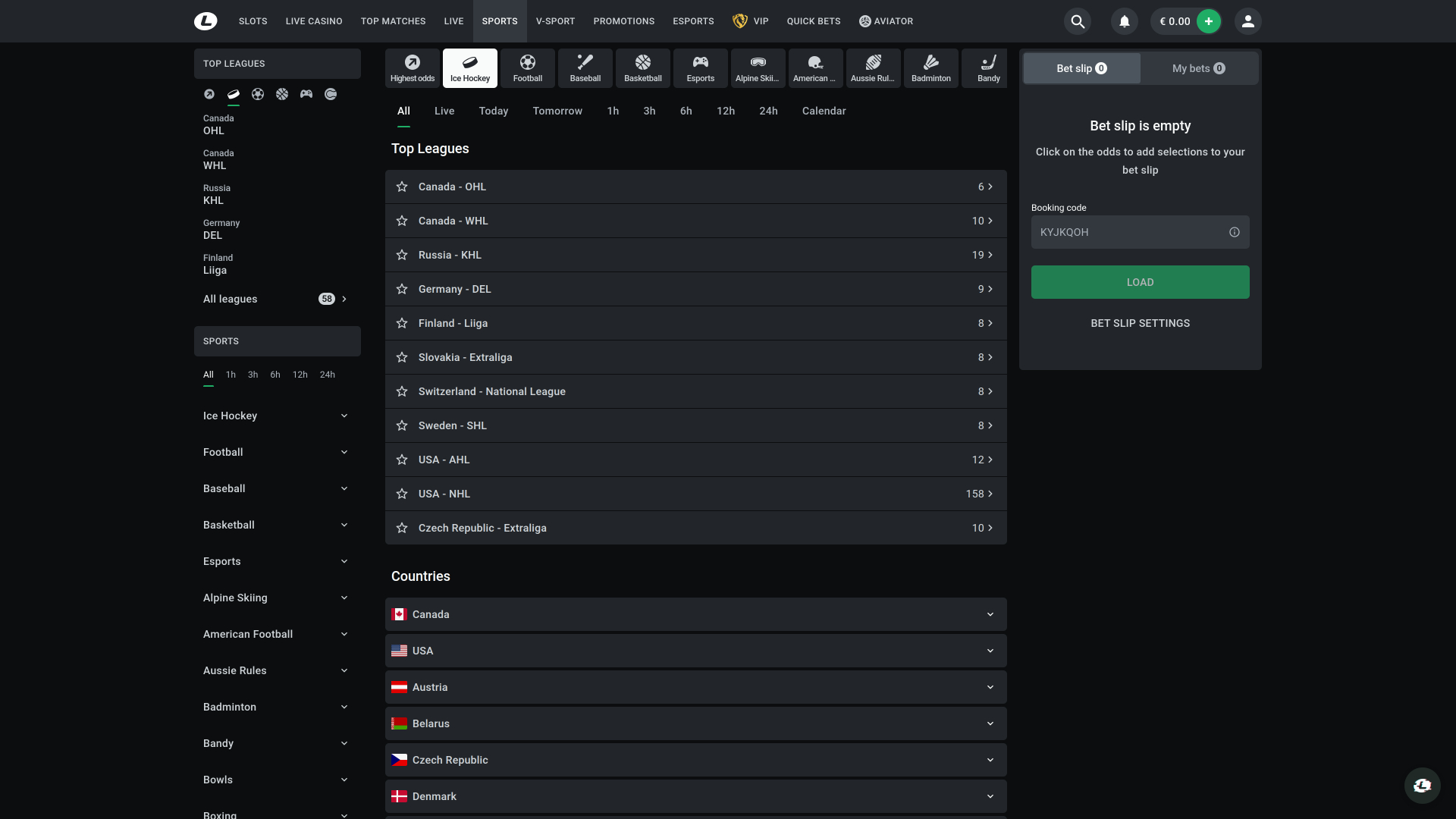 Leon Casino Sports sur ordinateur