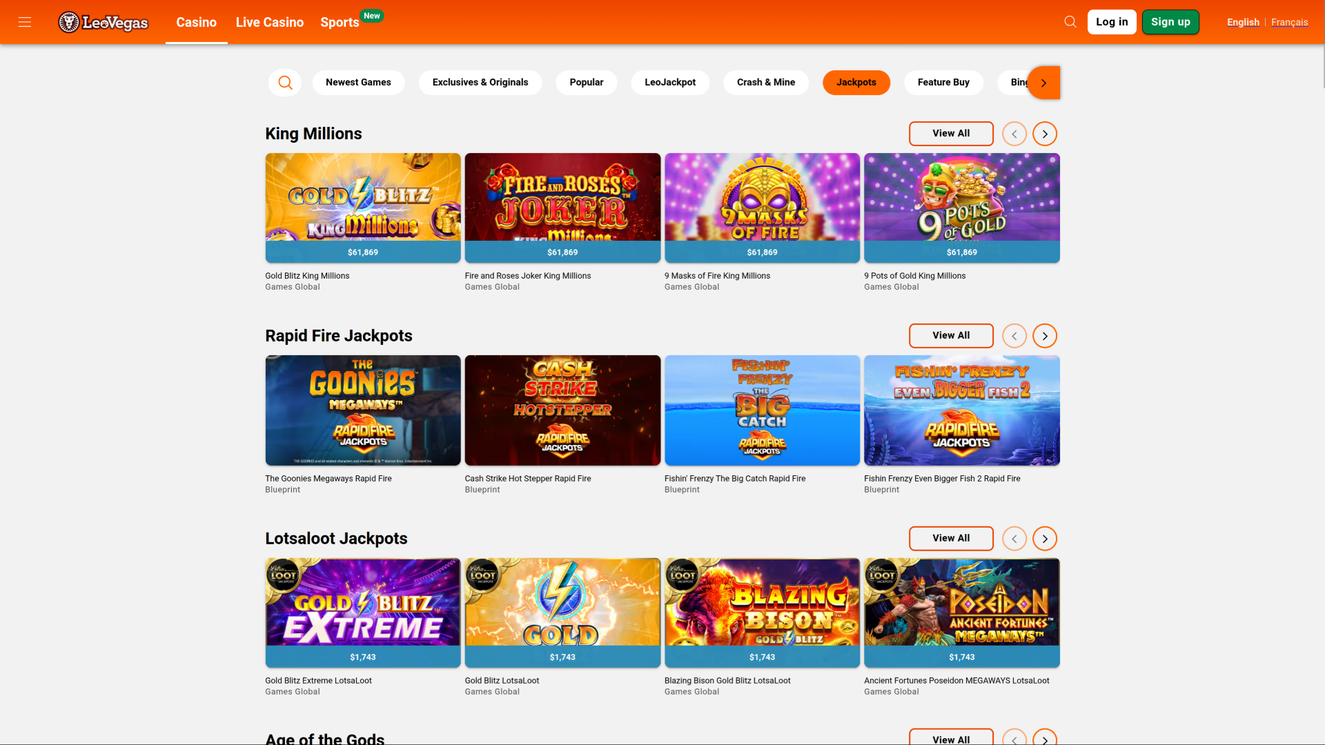Premio mayor de escritorio de LeoVegas Casino