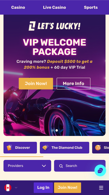 Jeux mobiles Lets Lucky Casino