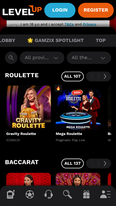Levelup Casino Mobile Live Dealer