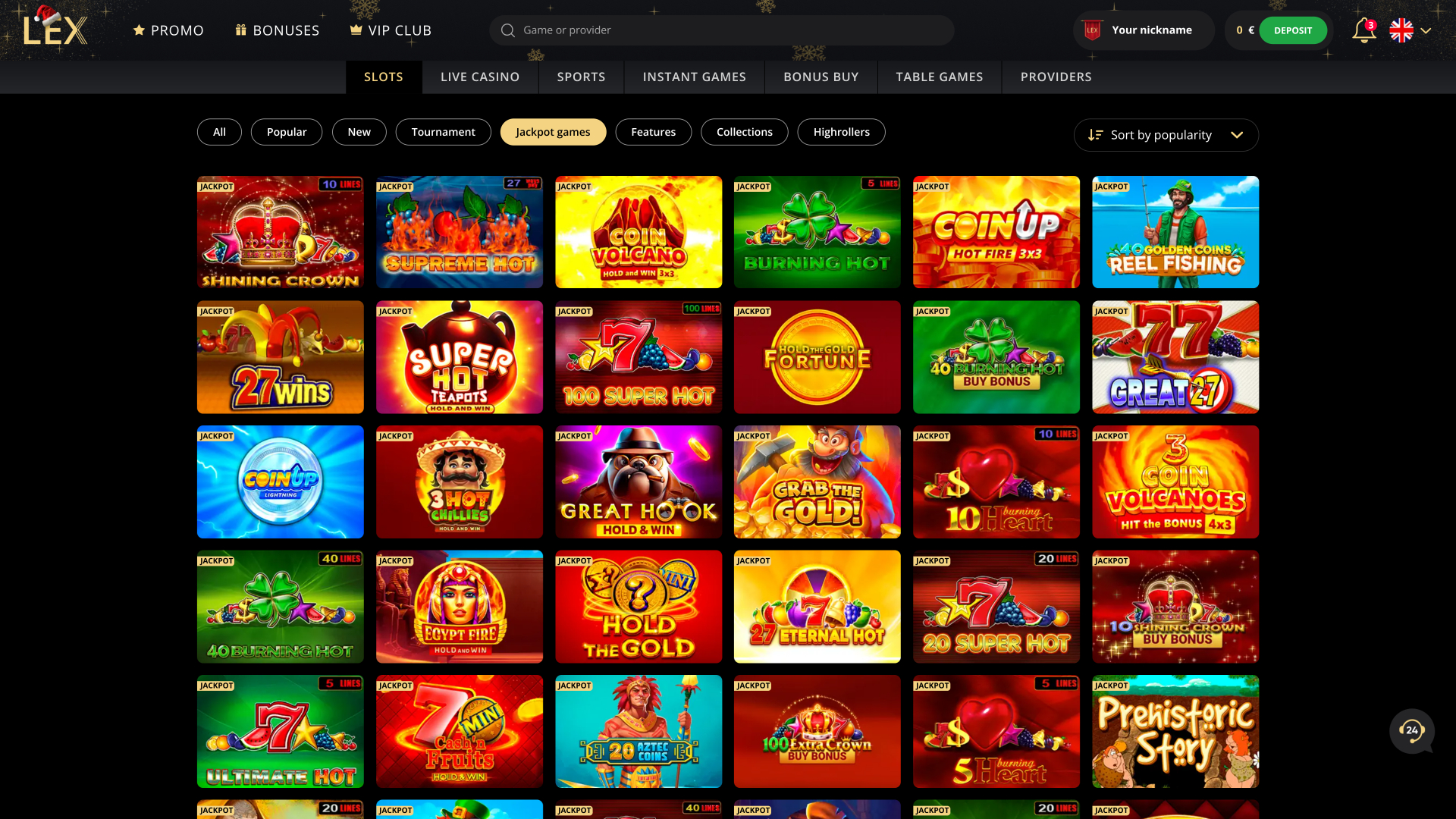 Jackpot de bureau du casino Lex