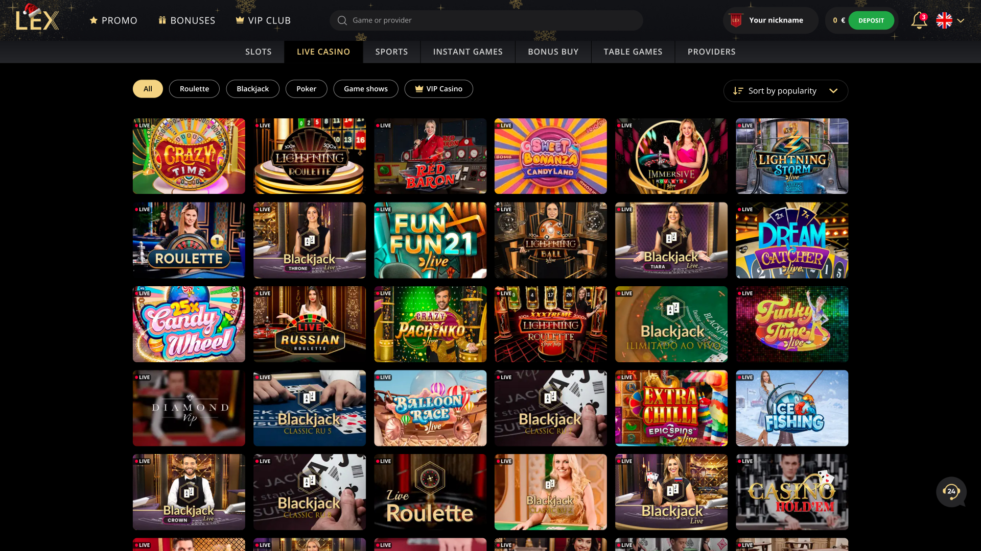 Lex Casino sur ordinateur avec croupier en direct