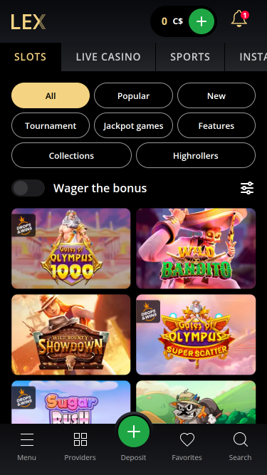 Giochi per dispositivi mobili di Lex Casino