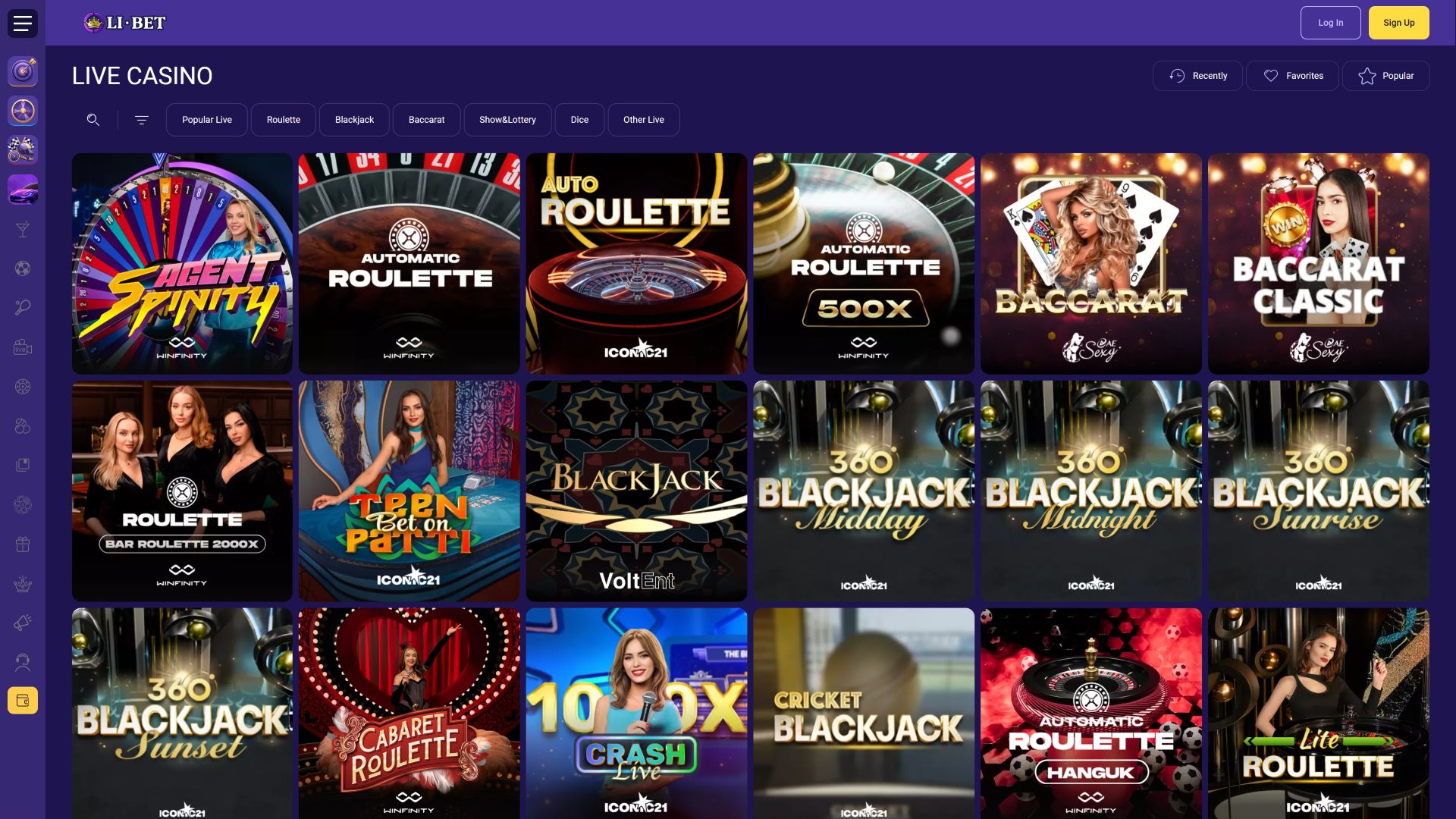 Казино с живыми дилерами Li Bet Casino для ПК