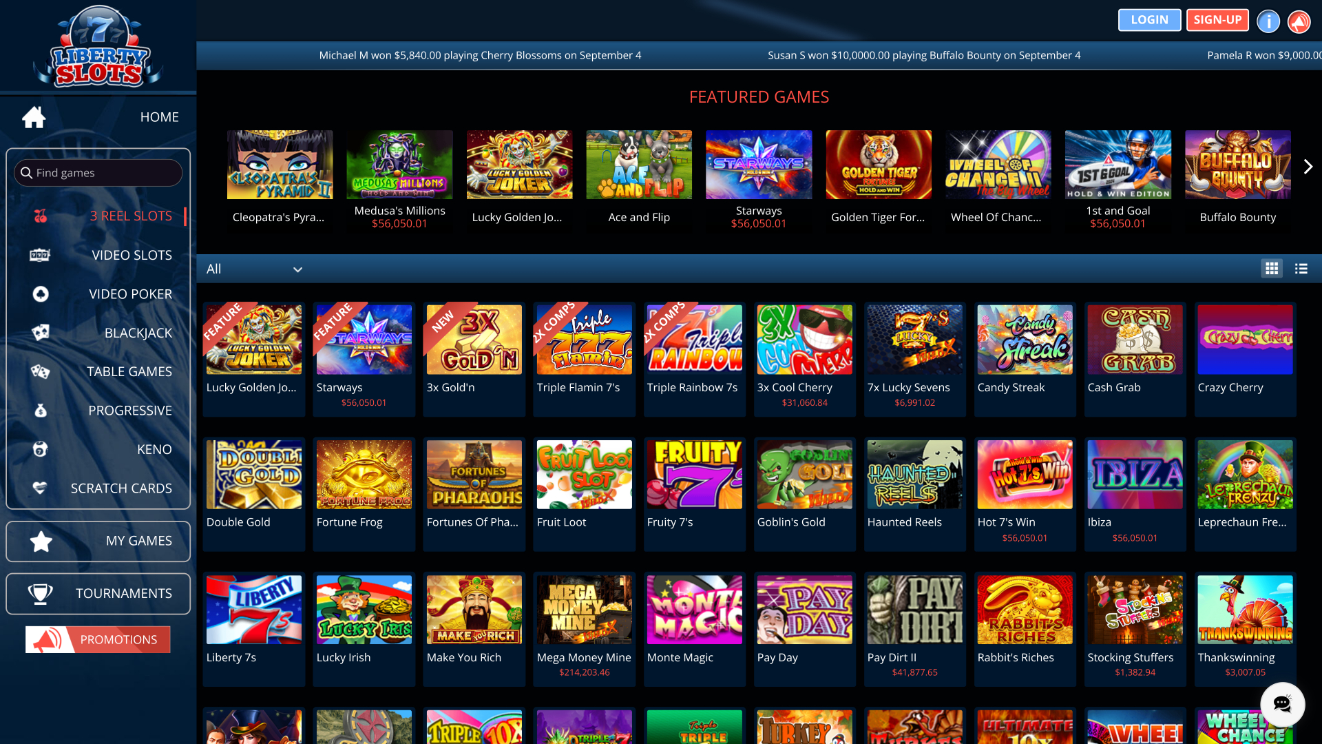 Liberty Slots Casino Desktop Games