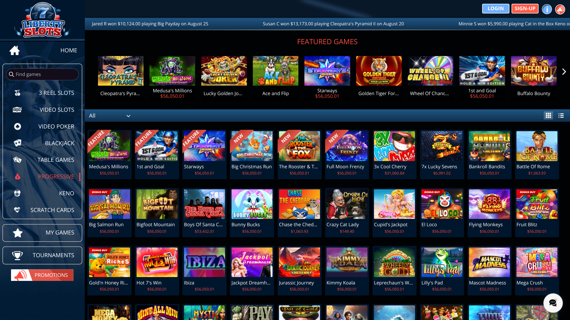 Liberty Slots Casino Desktop Jackpot