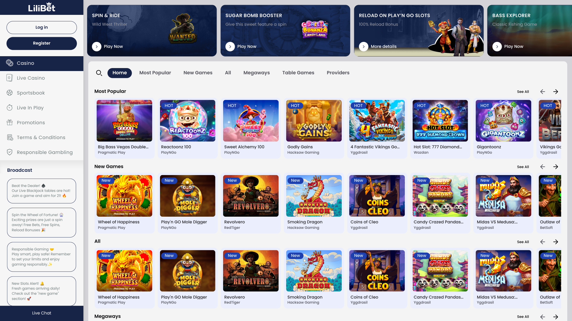 Lilibet Casino Desktop Games