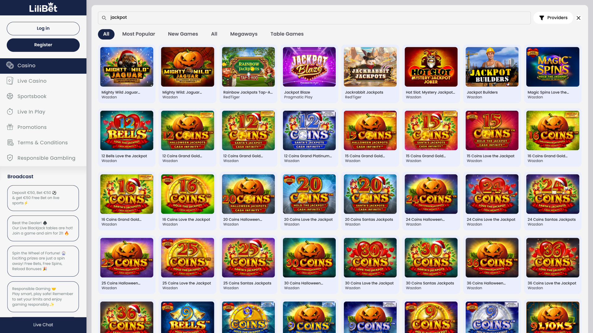 Lilibet Casino Desktop Jackpot