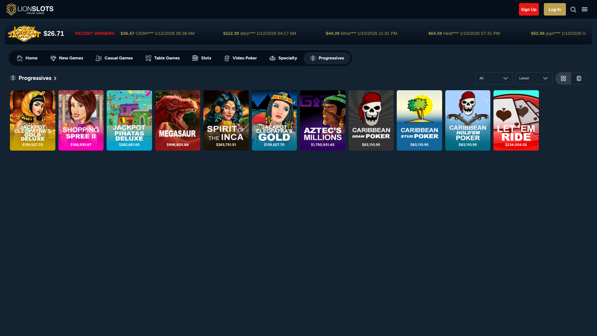 Lion Slots Casino Desktop Jackpot