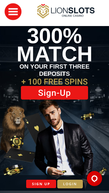 Lion Slots Casino Mobile Homepage