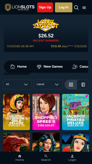 Lion Slots Casino Mobile Jackpot