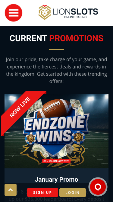 Lion Slots Casino Mobile-Aktionen