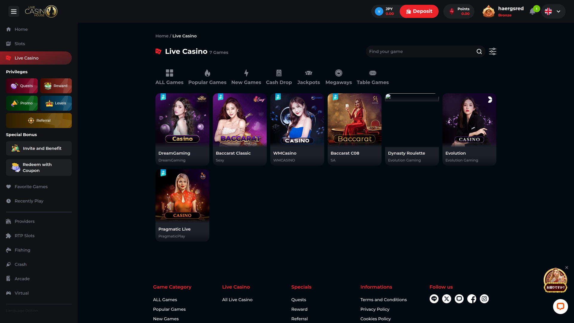 Casino en vivo de escritorio con crupier en vivo