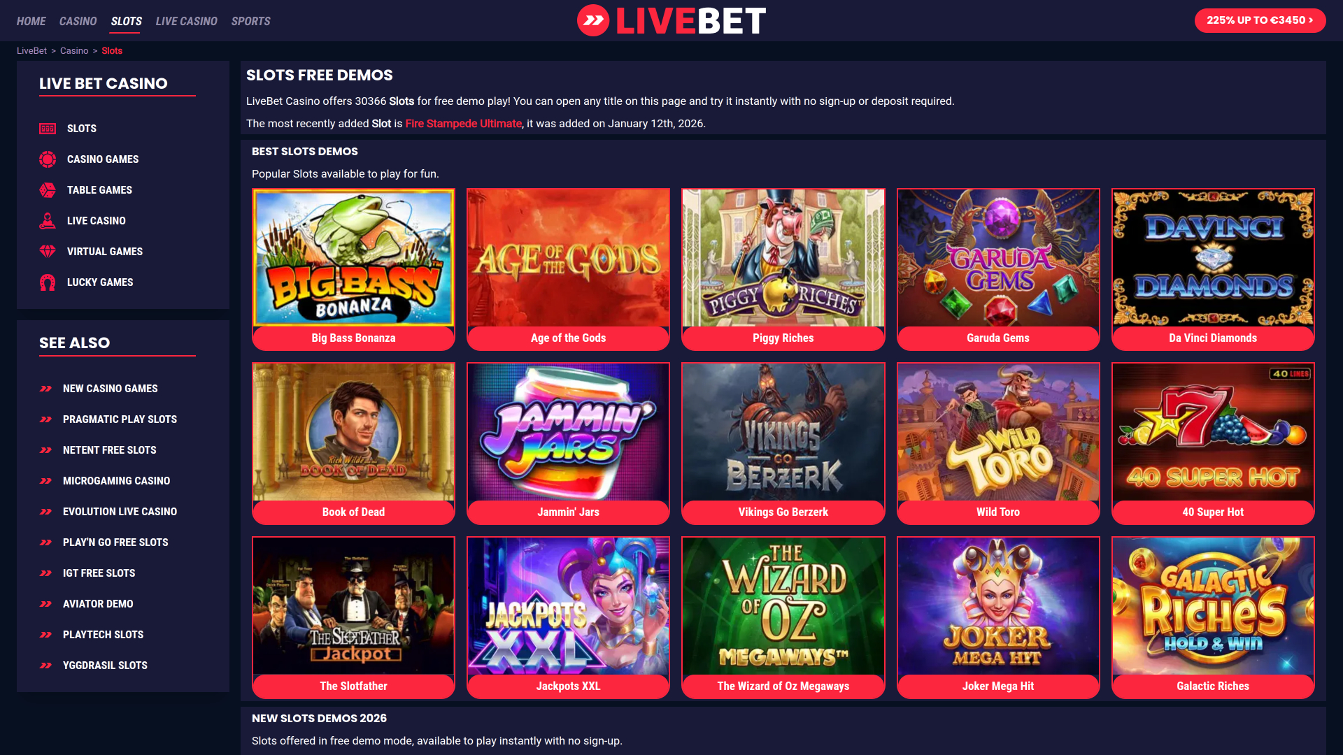 Jeux de casino Livebet sur ordinateur
