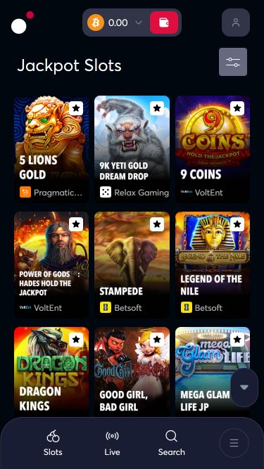 Джекпоты LiveCasino для мобильных устройств