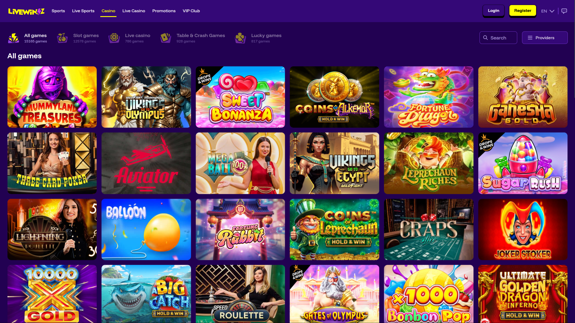 Jeux de casino LiveWinz