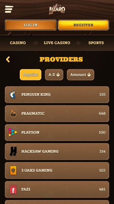 Lizaro Casino Mobile Game Developers