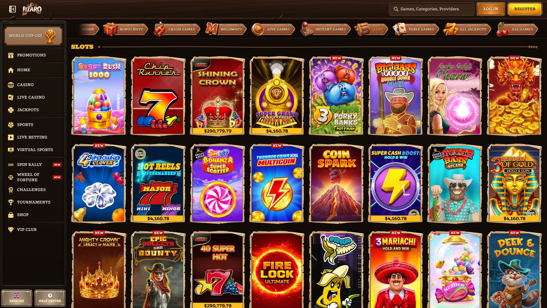 Lizaro Casino Desktop Games