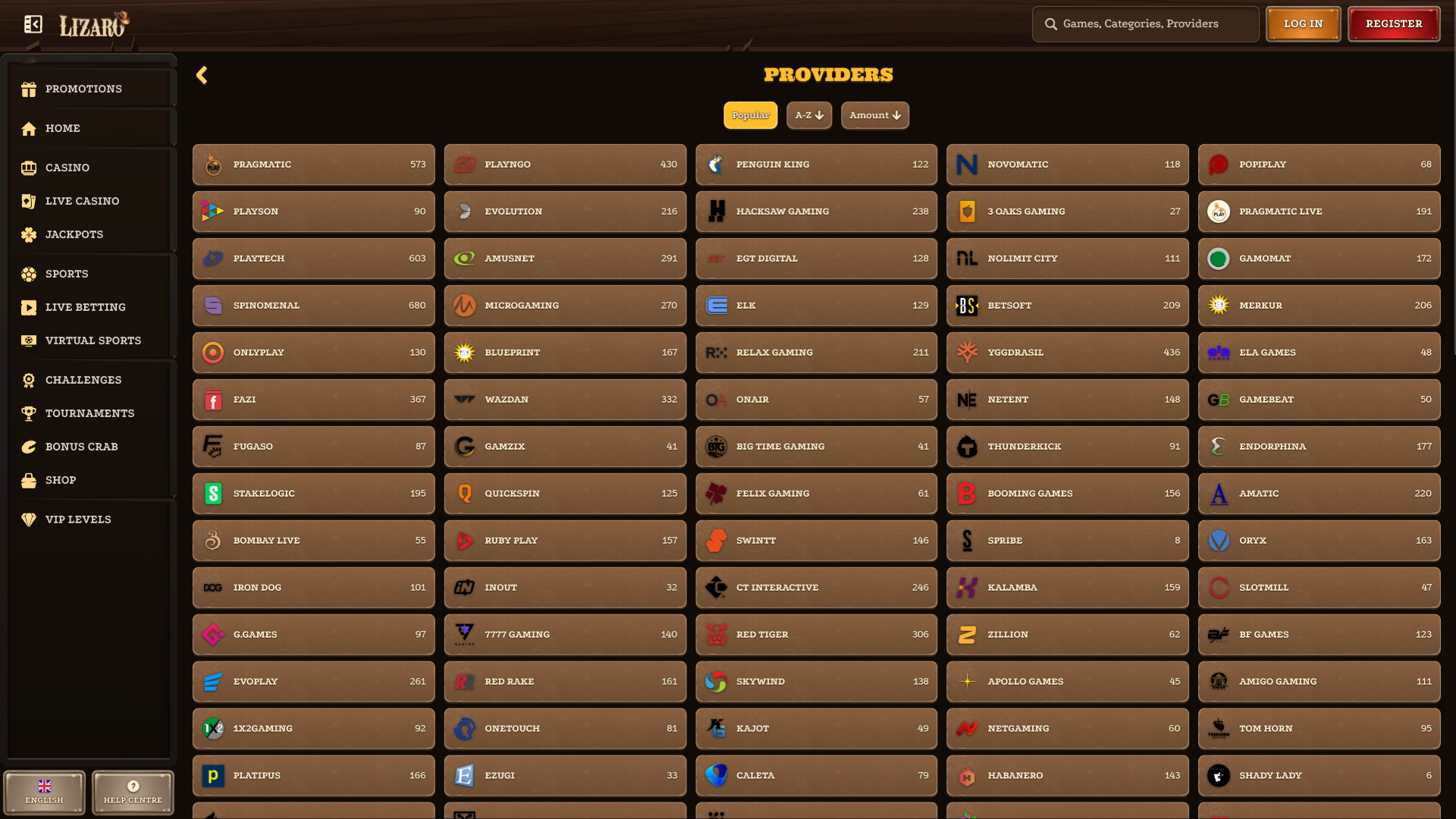 Разработчики игр для казино Lizaro