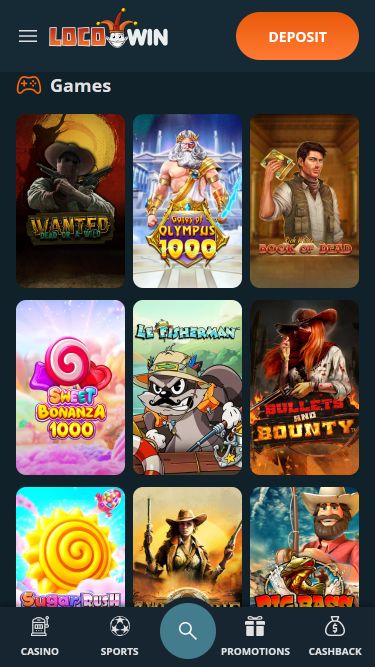 Jeux mobiles de casino Locowin