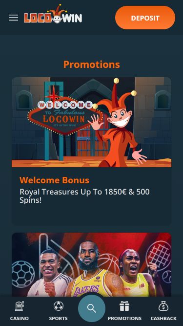 Promotions mobiles du casino Locowin