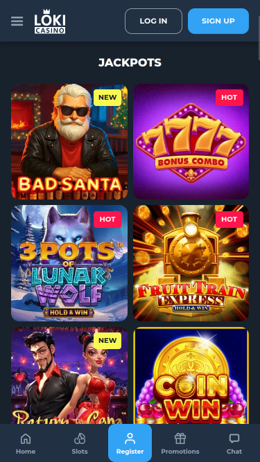 Мобильный джекпот казино Loki