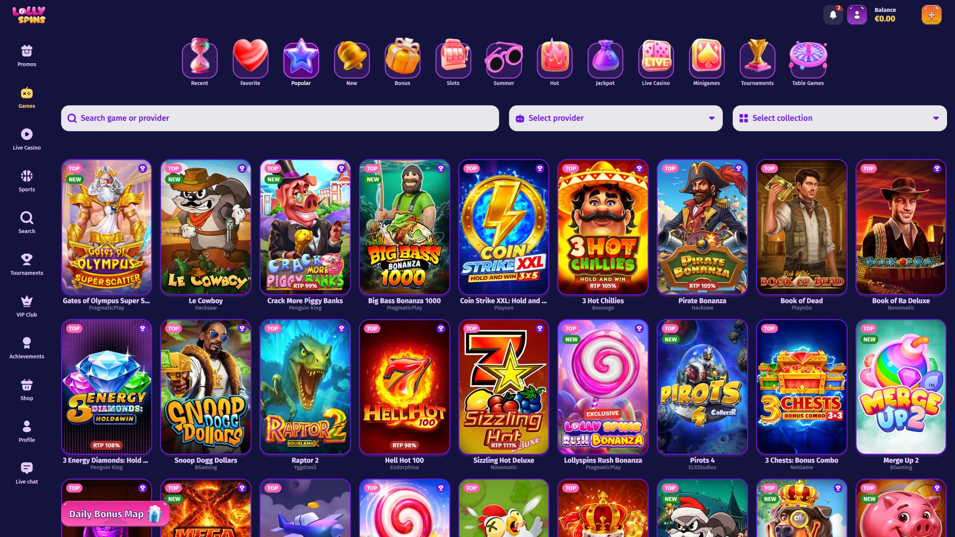 Jeux de casino Lolly Spins pour ordinateur