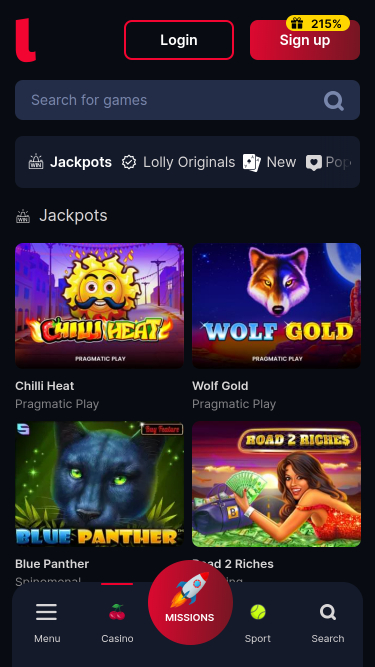 Lollybet Casino Mobile Jackpot