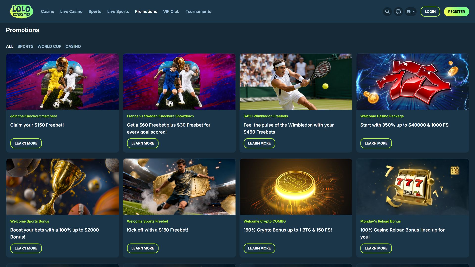 Акции Lolo Casino для настольных компьютеров