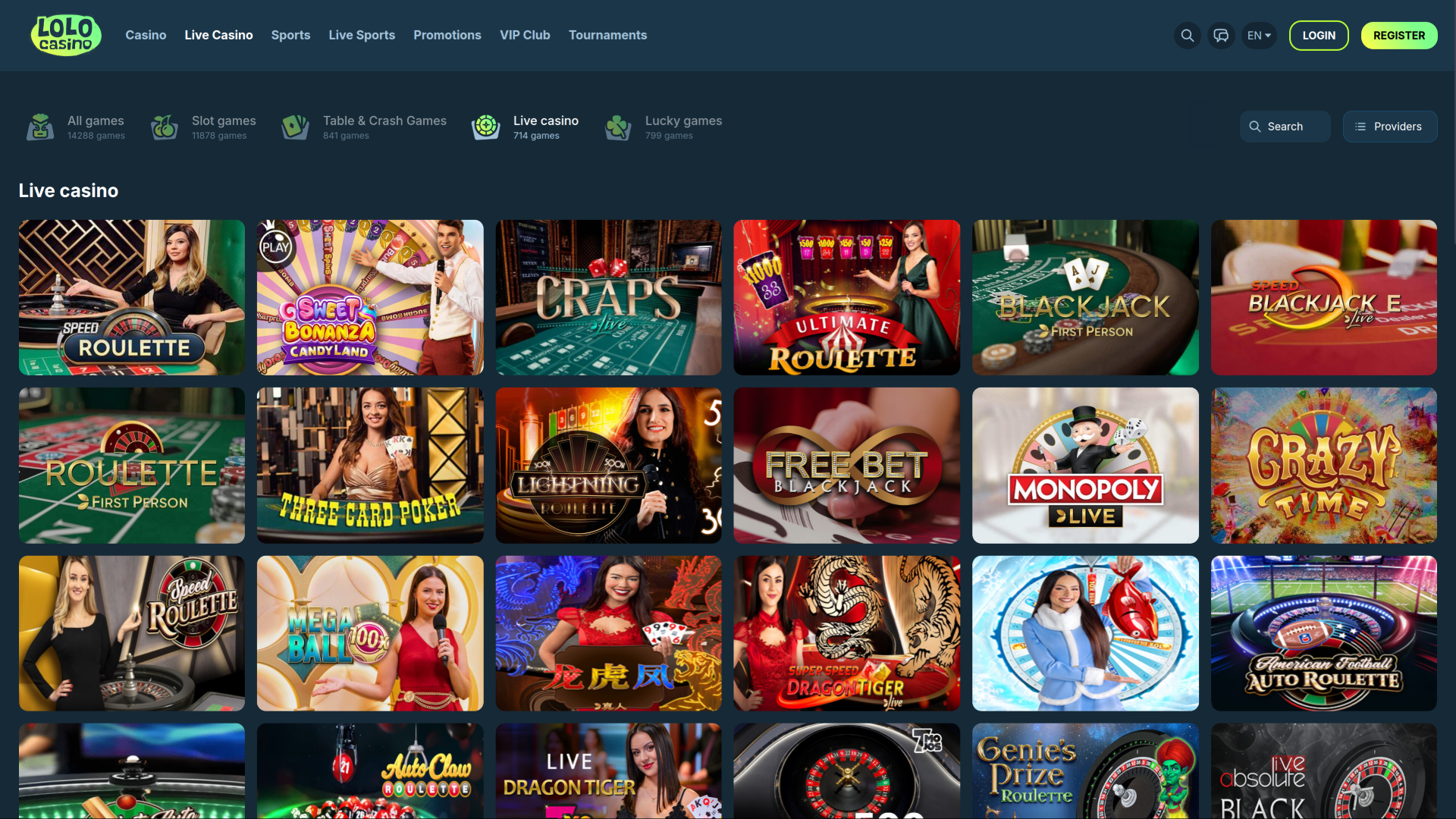 Croupier en direct du casino Lolo