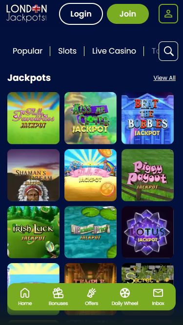 Jackpot mobile del casinò London Jackpots