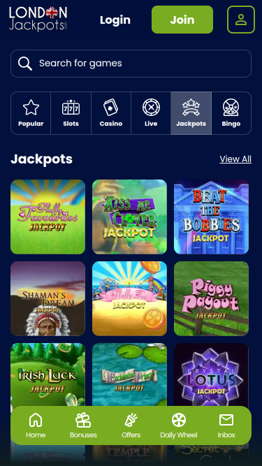 Jackpot mobile du casino London Jackpots