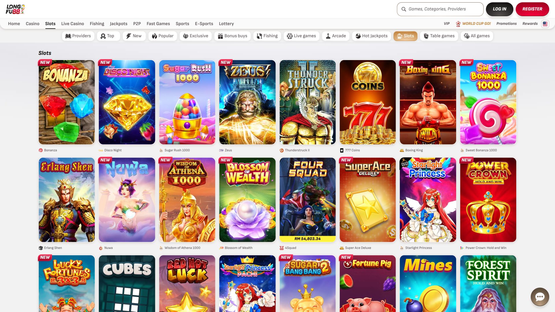 Jeux de casino LongFu88 sur ordinateur