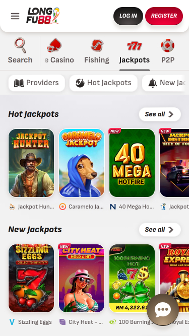 Jackpot mobile du casino LongFu88