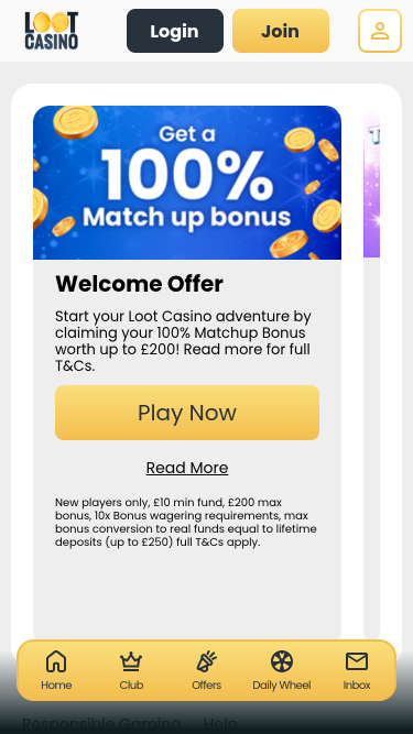 Promotions mobiles de Loot Casino