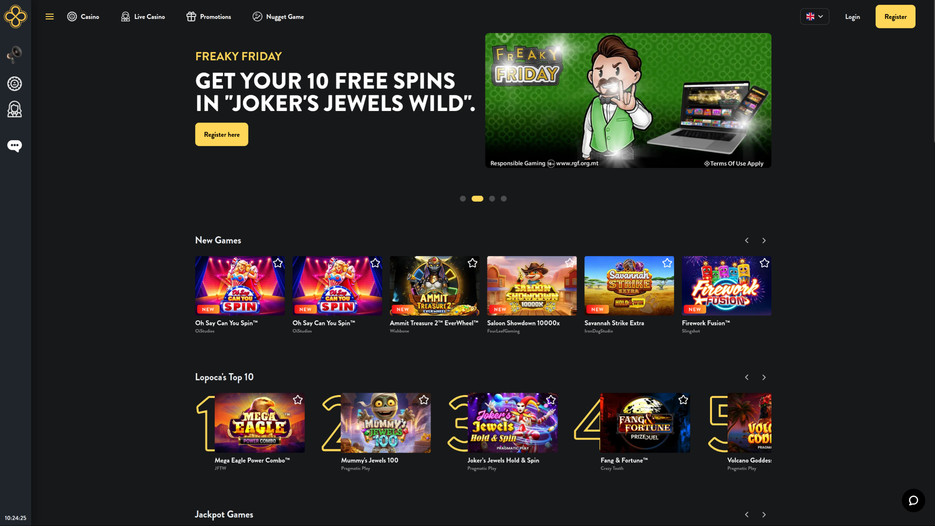 Lopoca Casino Desktop Homepage