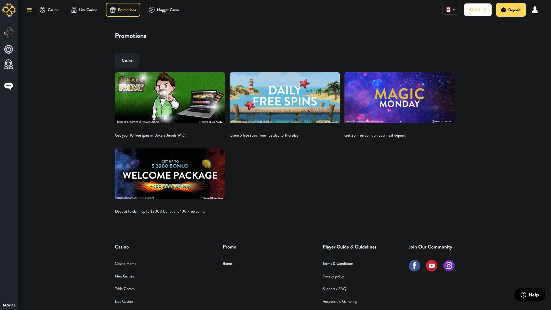 Lopoca Casino Desktop Promotions