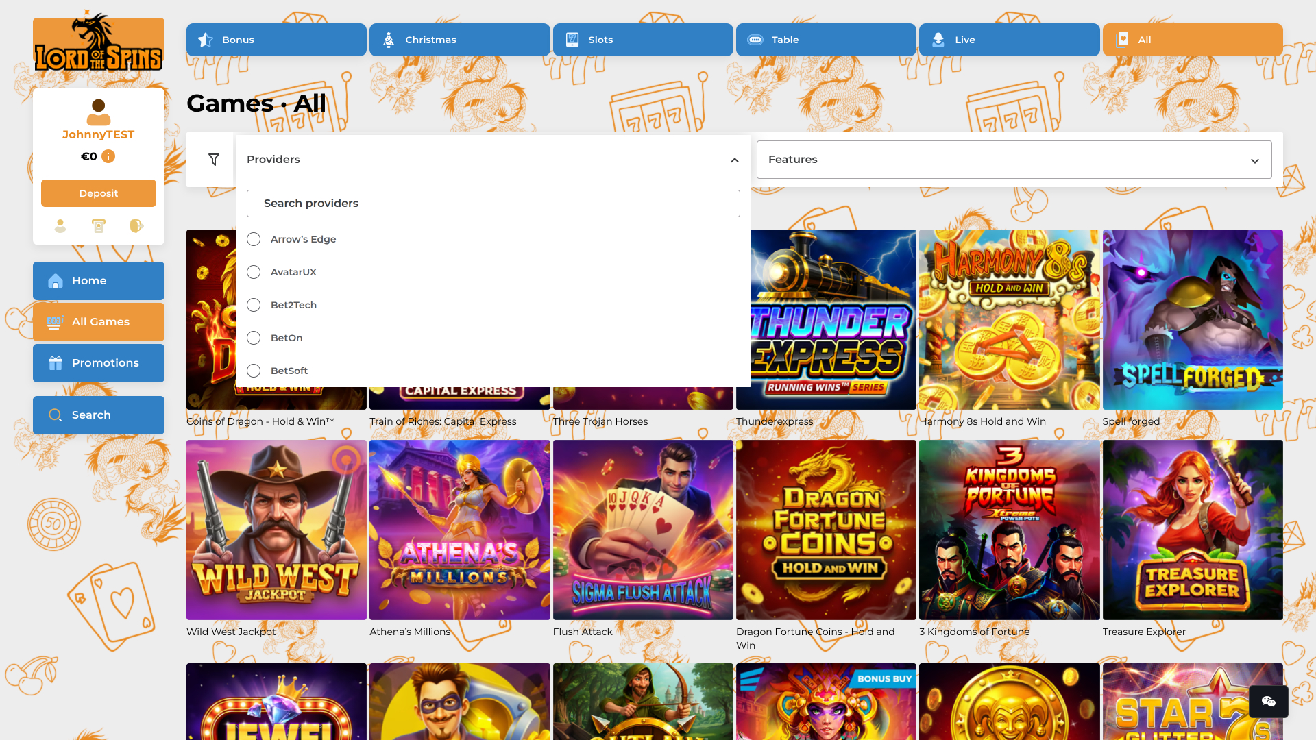 Développeurs du jeu de casino Lord Of The Spins pour ordinateur