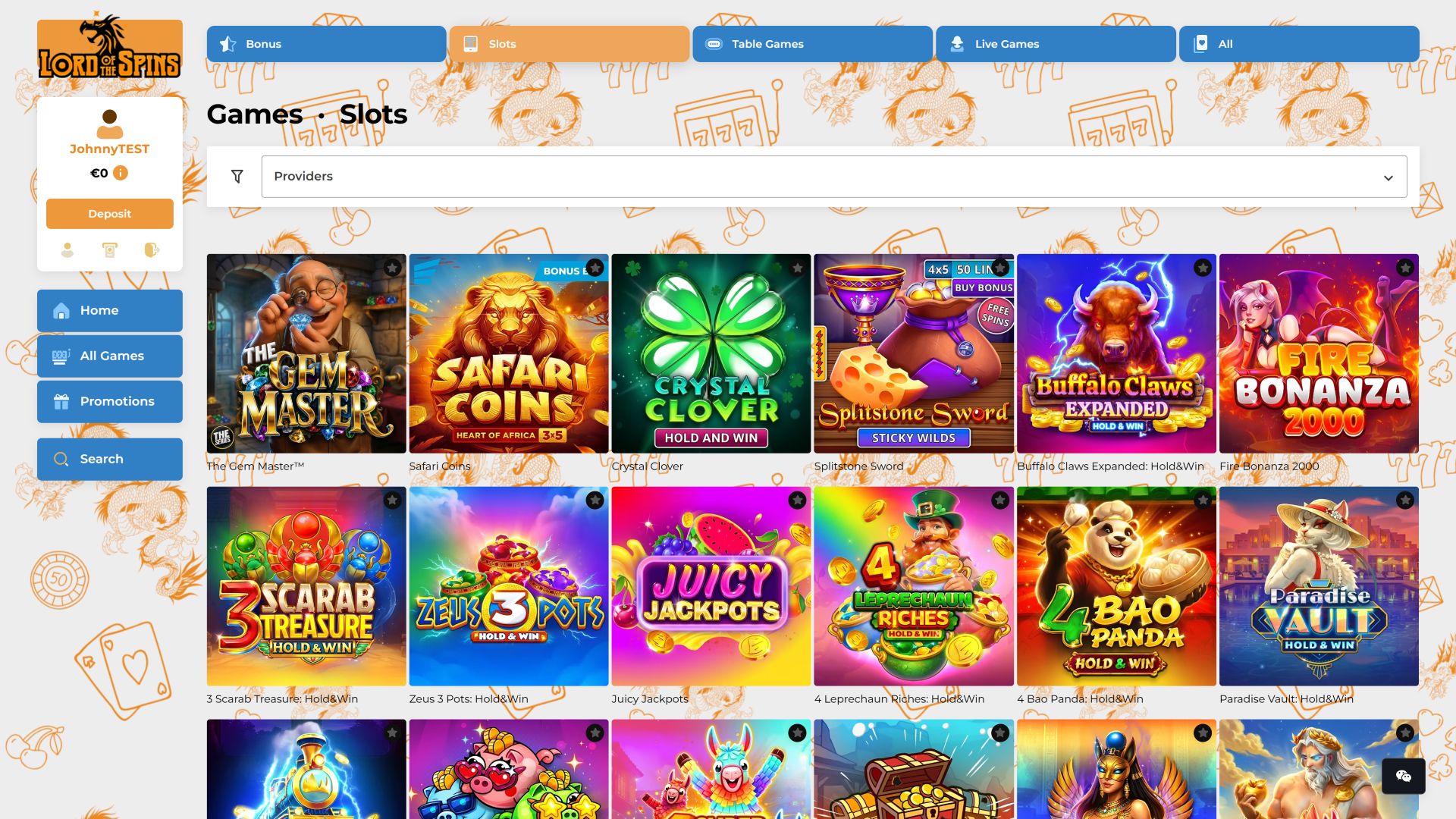 Игры казино Lord Of The Spins для настольных компьютеров