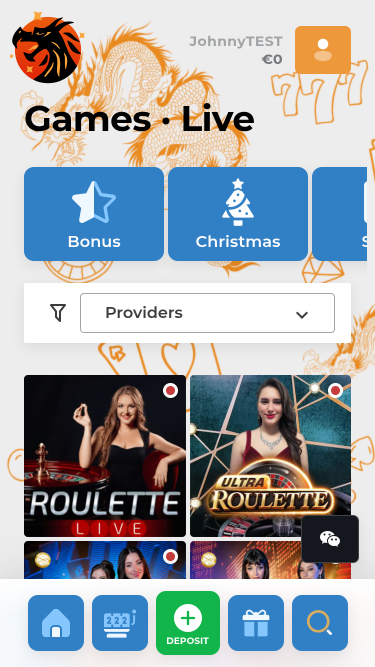 Casino mobile Lord Of The Spins avec croupier en direct