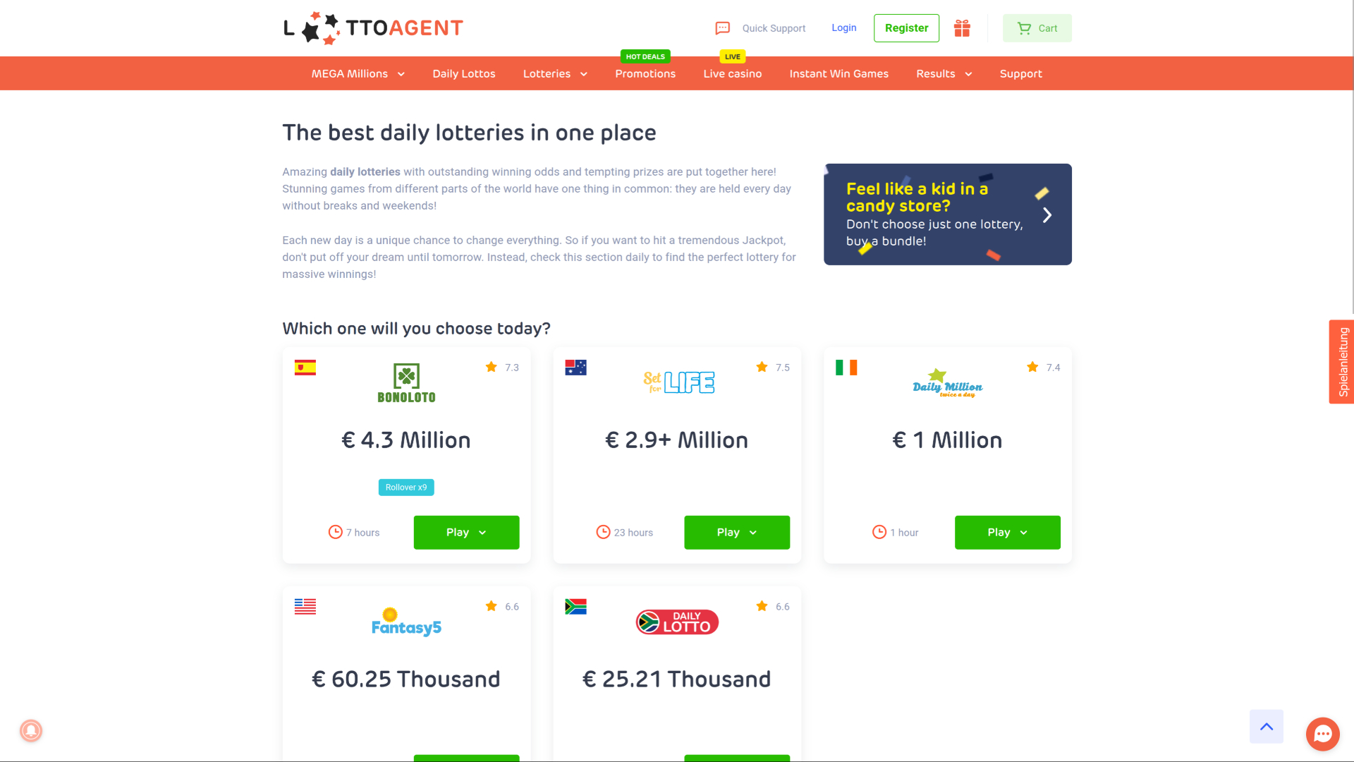 Loterie quotidienne Lotto Agent Desktop