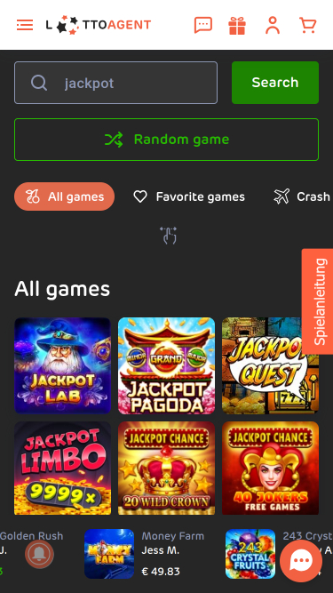 Jackpot mobile de Lotto Agent