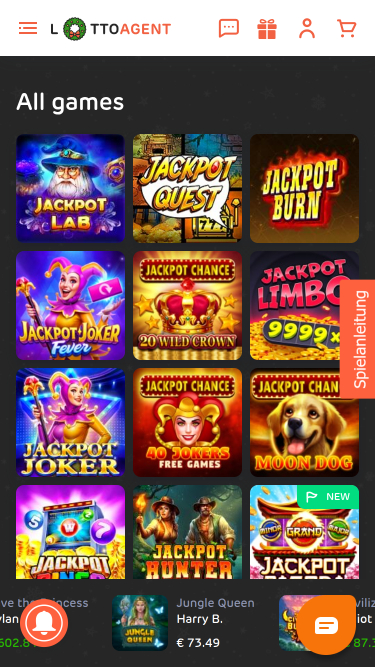 Jackpot mobile dell'agente Lotto