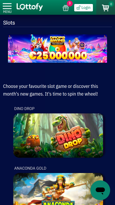 Jeux mobiles de casino Lottofy