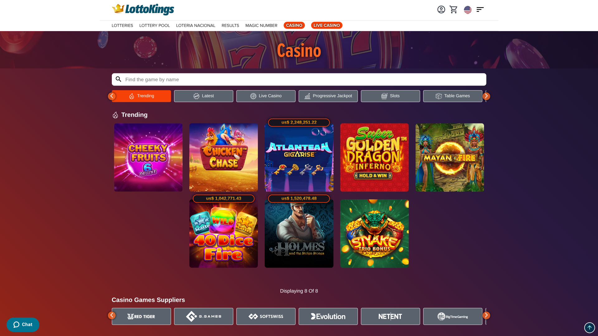 Lottokings Casino Desktop Games