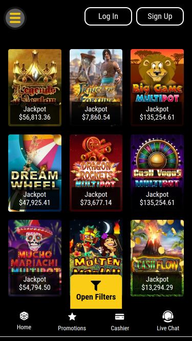 Jackpot mobile du casino Lotus Asia