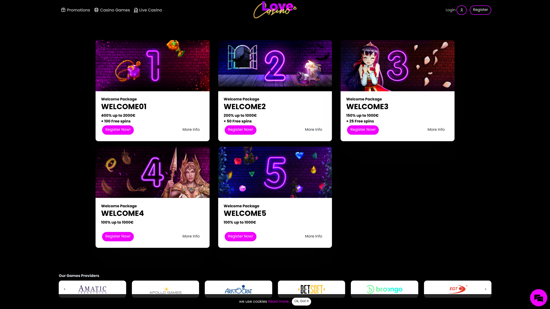 Promotions Lovecasino pour ordinateur