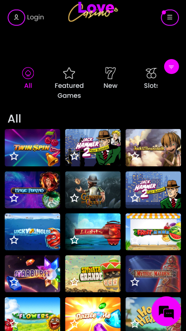 Jeux mobiles Lovecasino