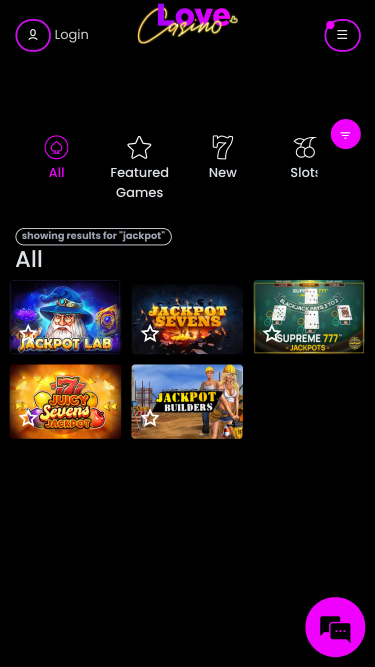 Jackpot mobile Lovecasino